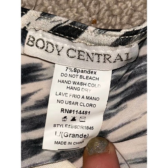 Y2K Body Central Sparkling Cheetah Print One Shoulder Body Con Padded Dress M/L - Picture 11 of 12